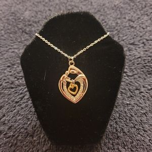 Vintage Gold Tone Pendant W/Chan Necklace